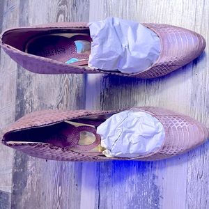 8 1/2 size Charles by Charles David Pink heels. Alligator print with suede.